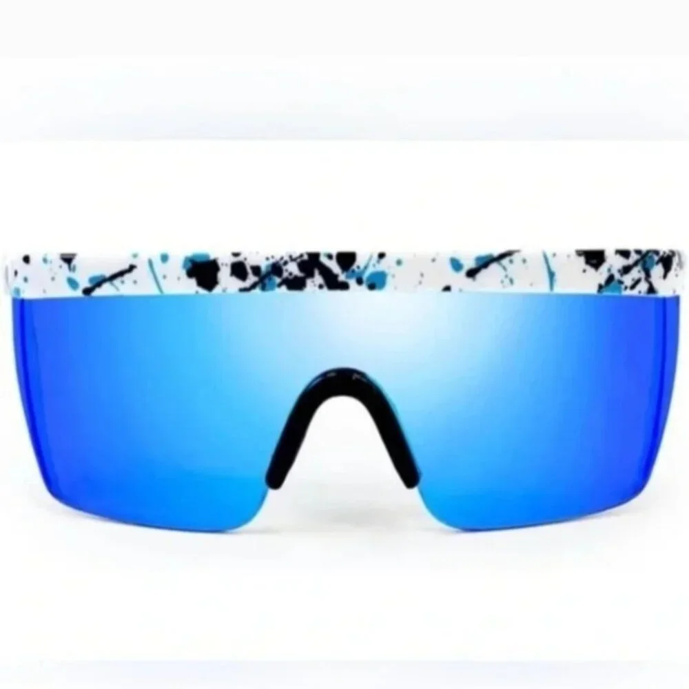 Tipsy Elves Blue Bender Mirrored Sunglasses Unisex New Beach Retro Vacation